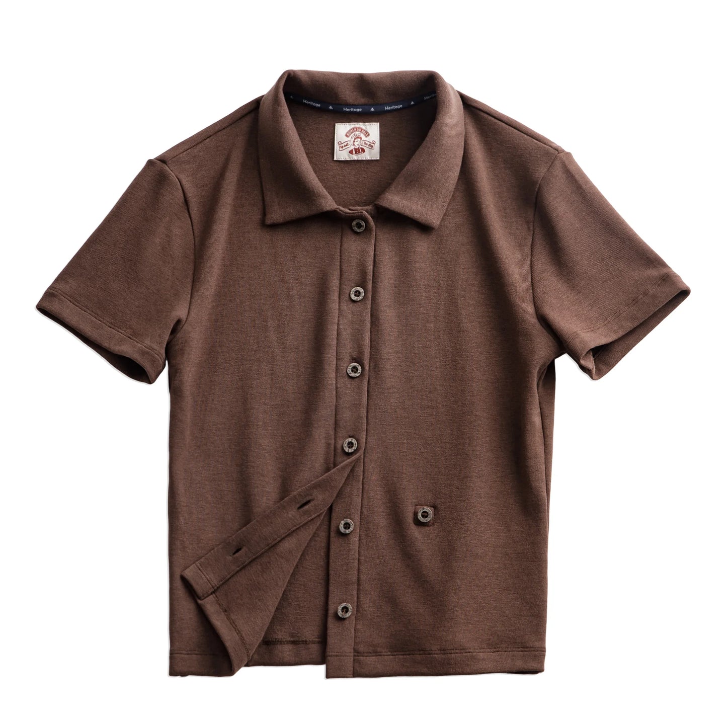 Women Polo Collar Short Sleeve Shirt