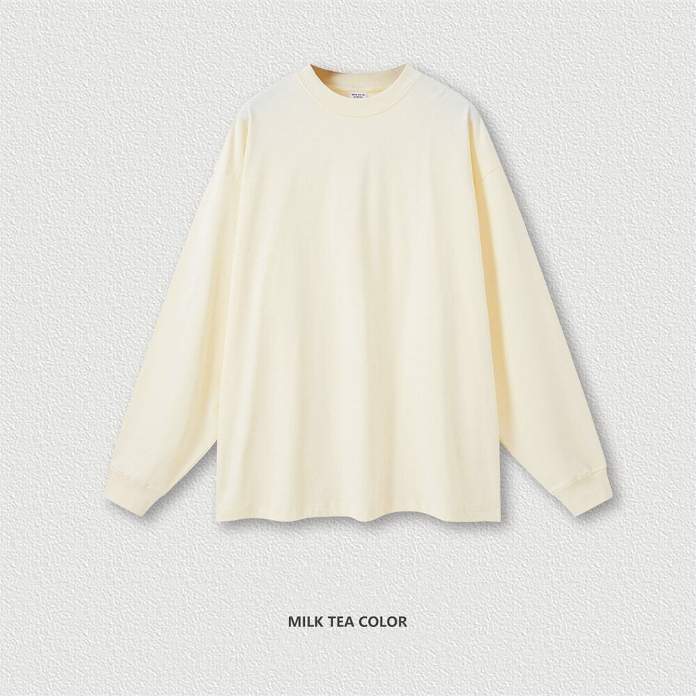 ZODF Long Sleeve Heavyweight Basic Cotton T-Shirt