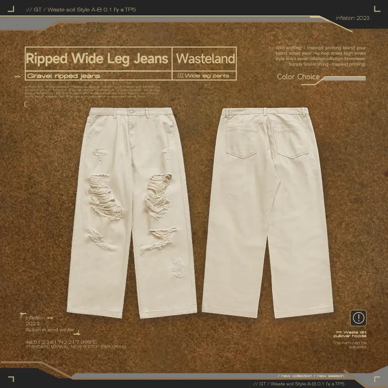 INFLATION Gravel Ripped Jeans