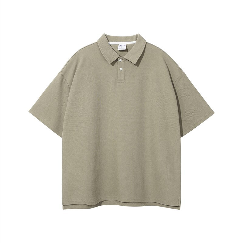 ZODF Turn Down Collar Waffle Polo T-Shirt