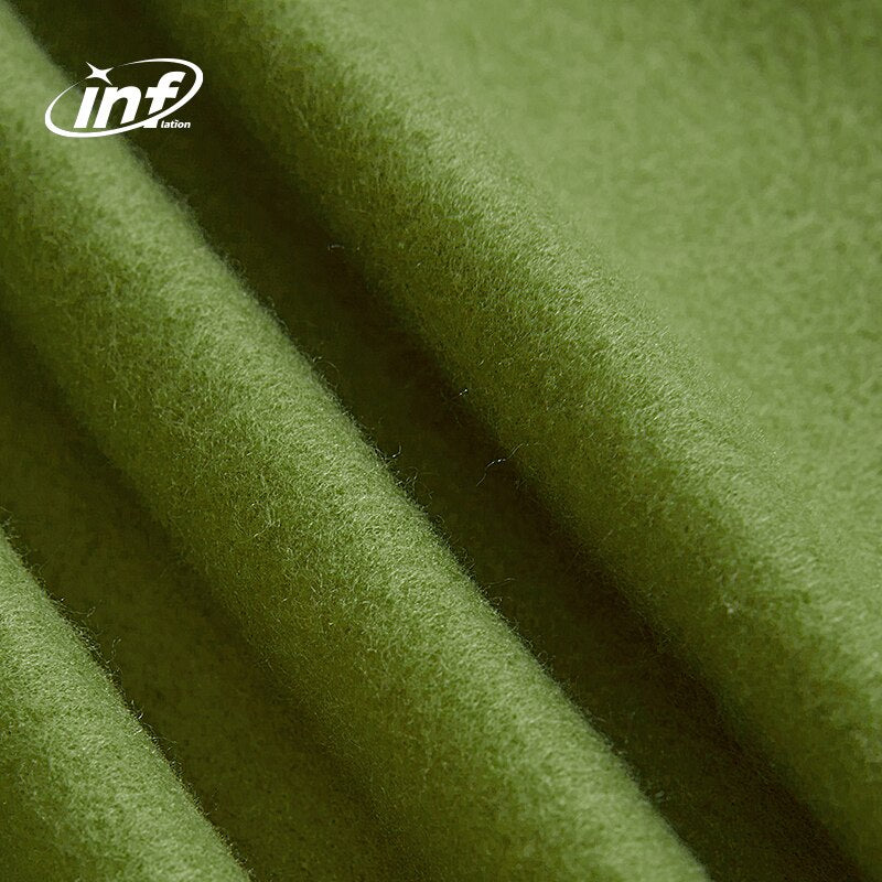 INFLATION 350gsm Thick Fleece Unisex High Neck Hoodie