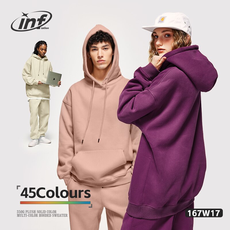 INFLATION Thick Fleece Unisex 350gsm Premium Velvet Hoodies