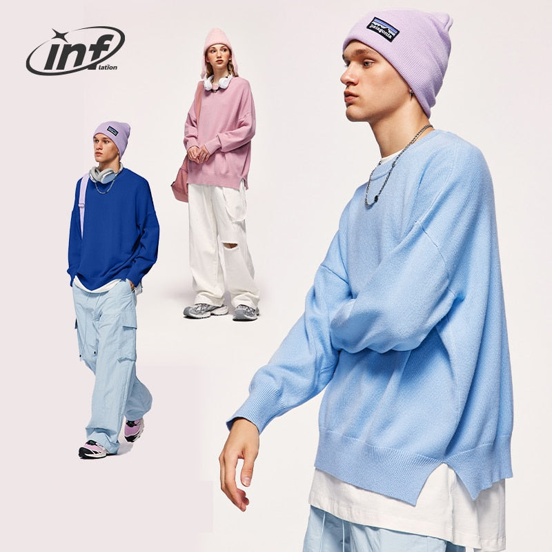 INFLATION Oversized Round Neck Knit Sweaters