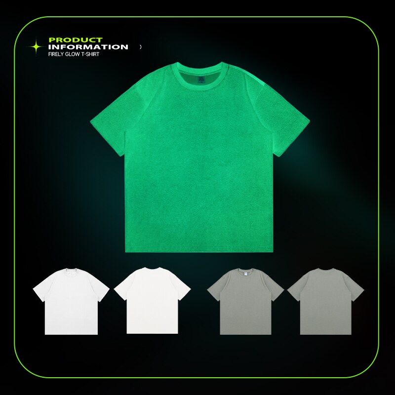 Technical Fabric Luminous Glow-in-dark Heavyweight Cotton Tshirt
