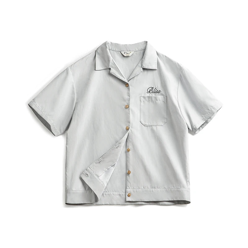 Cuban Collar Short-sleeved Thin Shirt