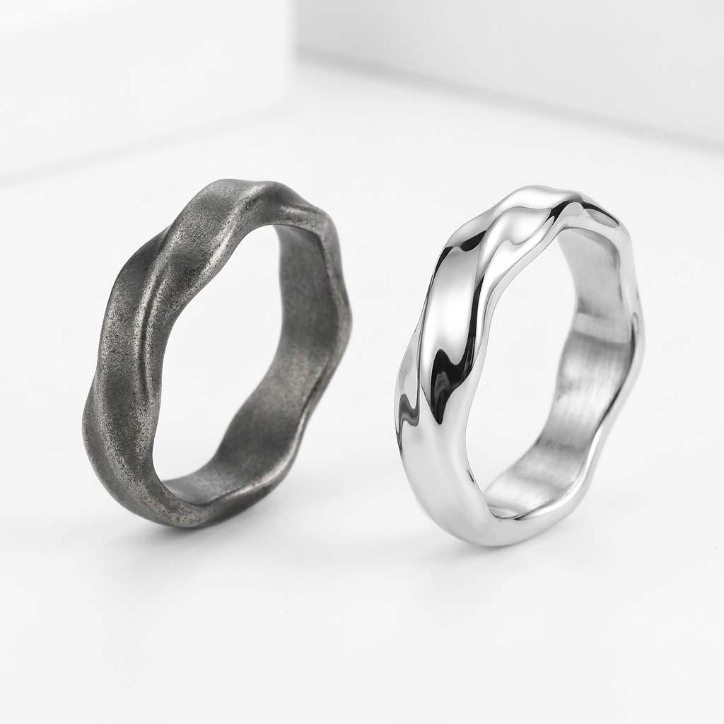 M1-FLUX BAND | Industrial Distorted Liquid Metal Rings