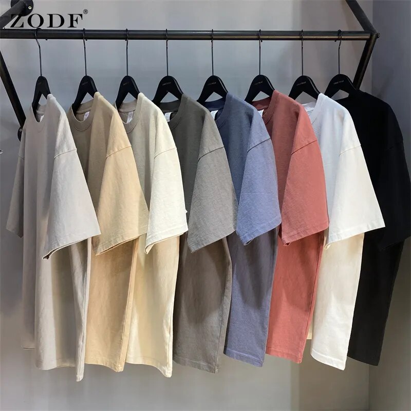 ZODF Washed Solid Cotton Heavy Weight T-Shirt