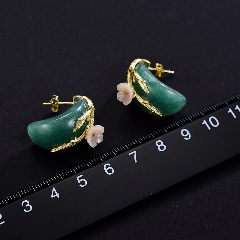 Natural Aventurine Handmade Stud Earrings