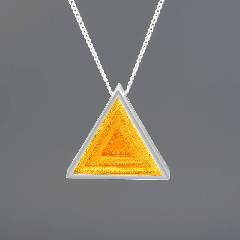 Geometric Triangle Epoxy Pendant without Necklace