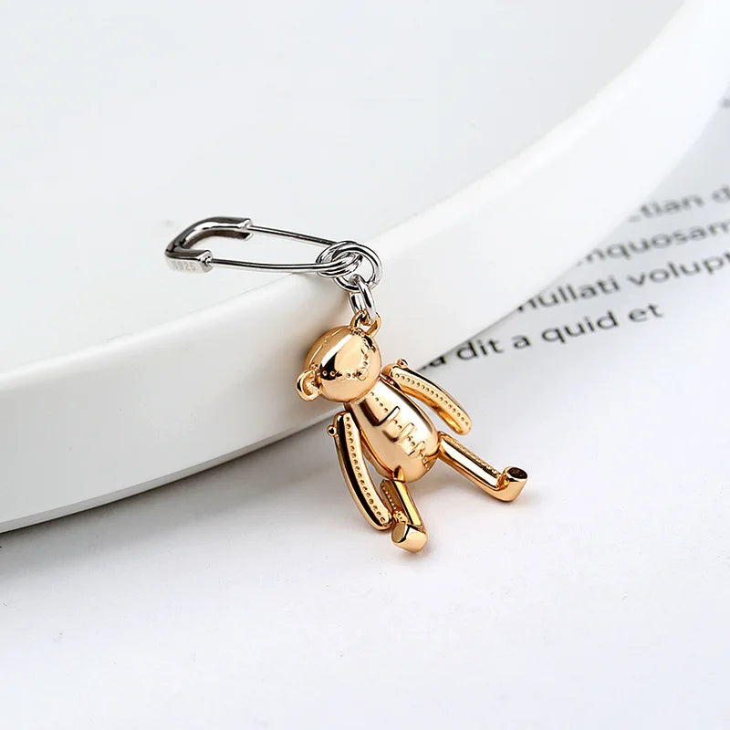 One Piece Single Bear Pin Drop Earrings