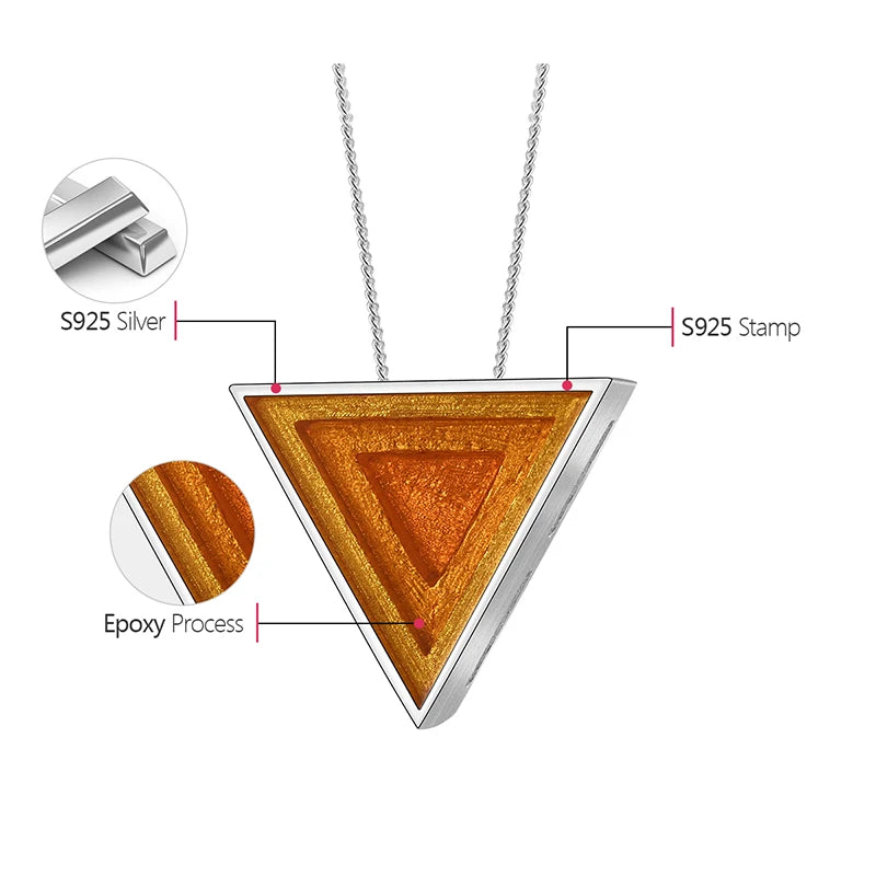 Geometric Triangle Epoxy Pendant without Necklace