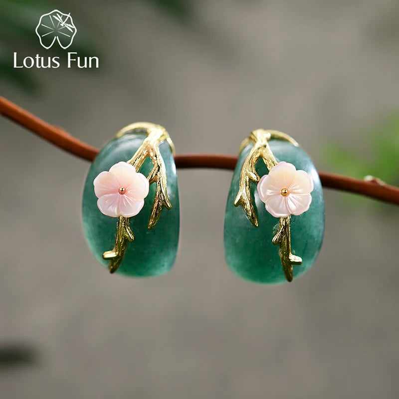 Natural Aventurine Handmade Stud Earrings