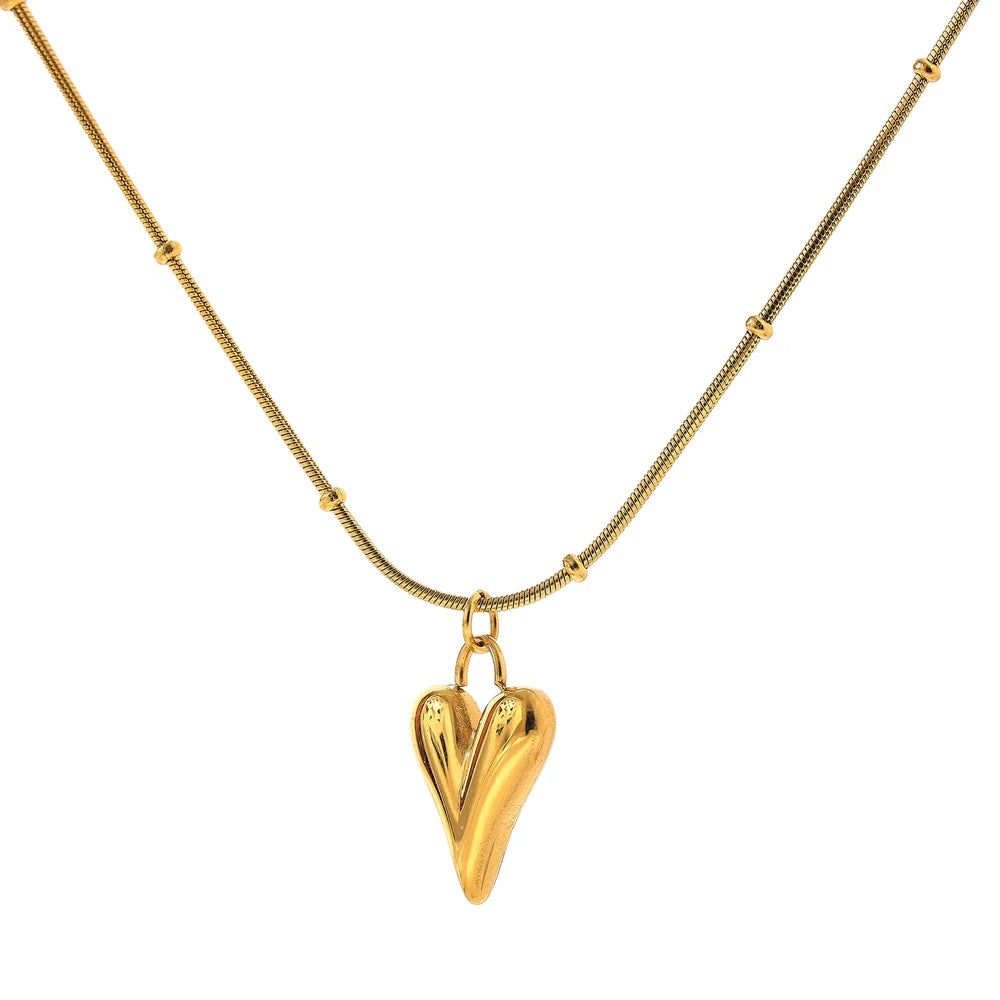 Temperament Heart Pendant Chain Necklace