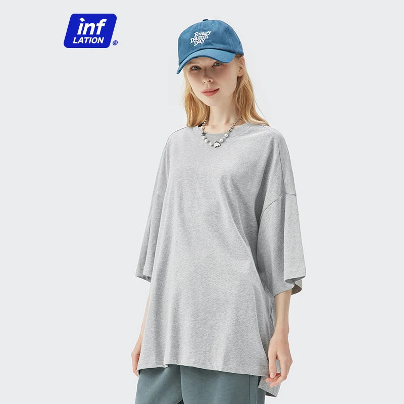 INFLATION Basic Short Sleeve Cotton OversizedT-shirt