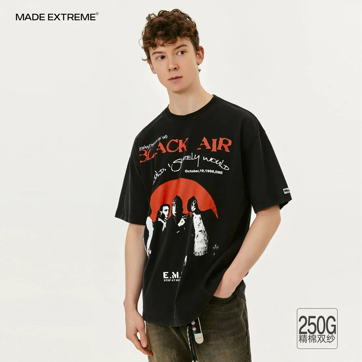 MADEEXTREME Band Printed Washed Short Sleeved T-shirts