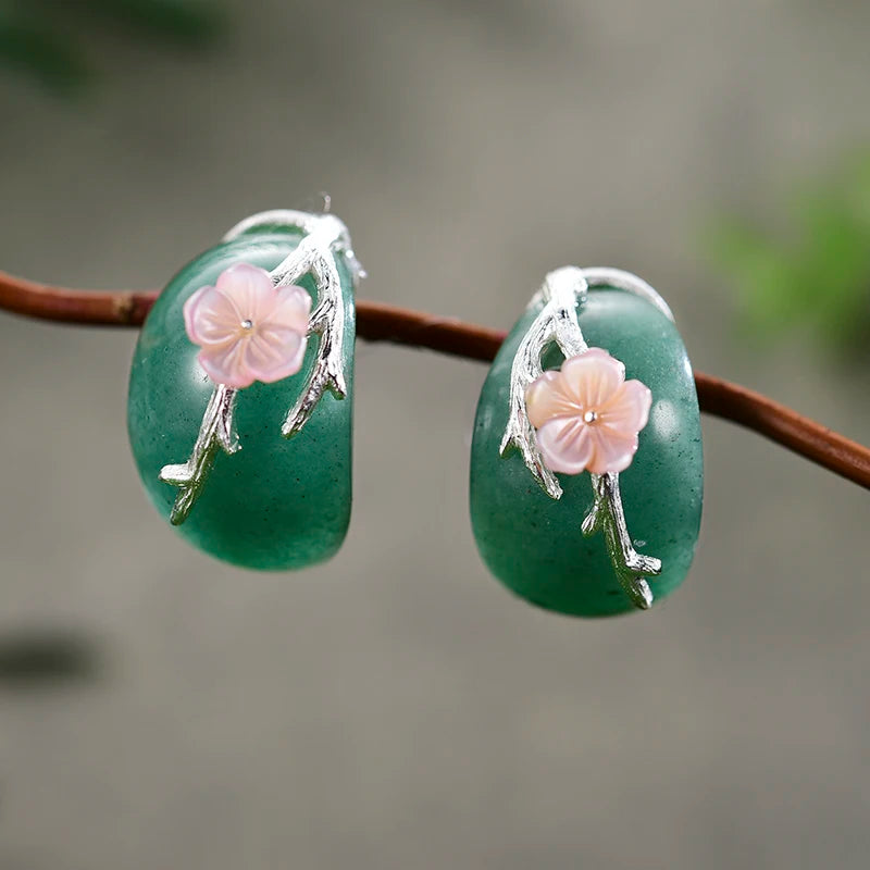 Natural Aventurine Handmade Stud Earrings