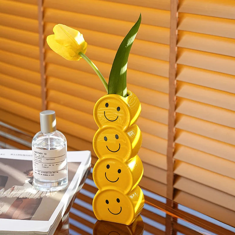 Creative Smile Face Ceramic Vase