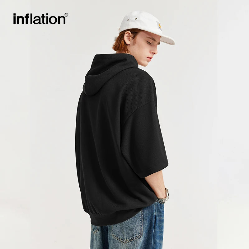 Soft Touch Waffle Hooded Oversized Tshirt