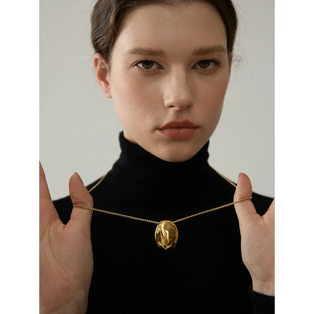 70cm Minimalist Long Unisex Oval Pendan Chain