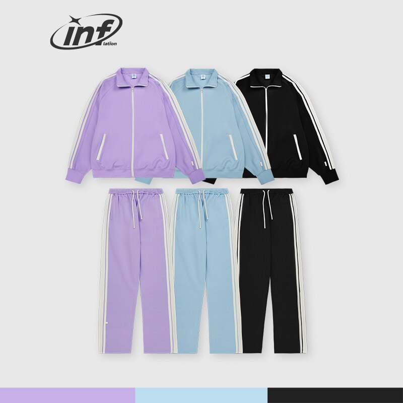 Stripe Tracksuit Classic Track Jacket and Sweatpant Set Unisex