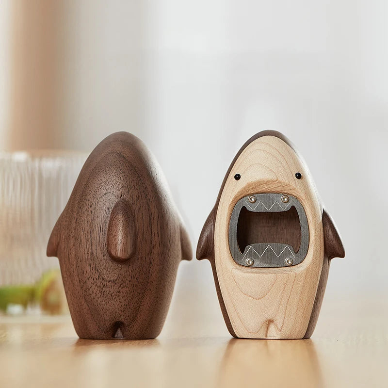 Creative Wooden Shark Soda Cap Remover