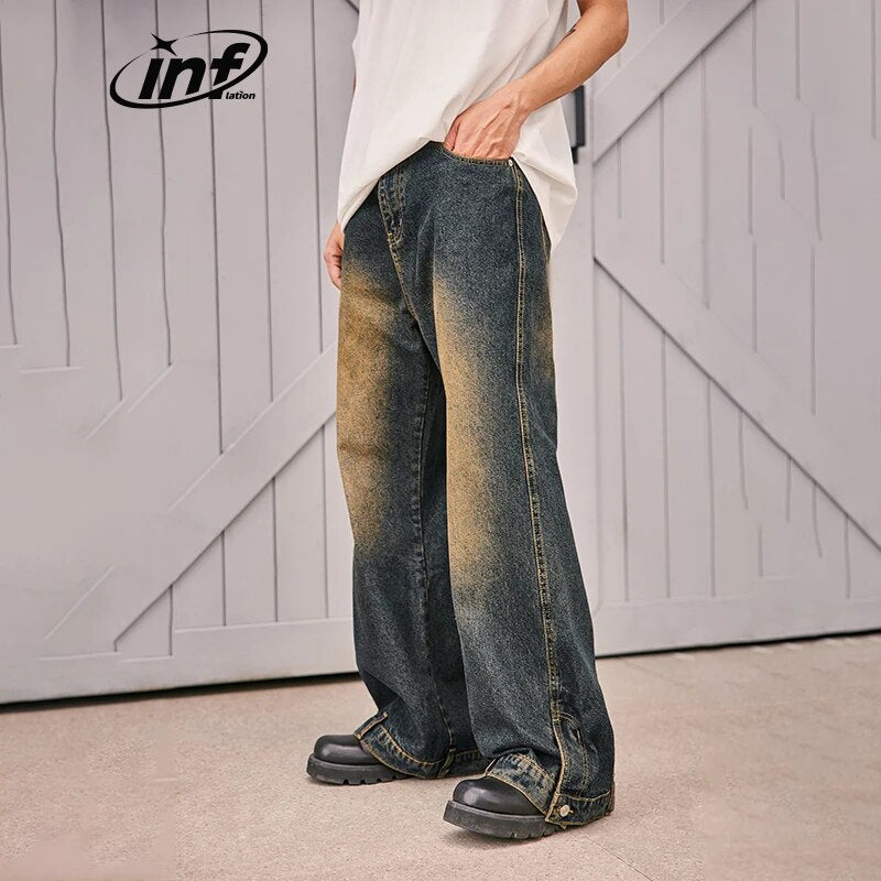 INFLATION Retro Distressed Baggy Flare Jeans