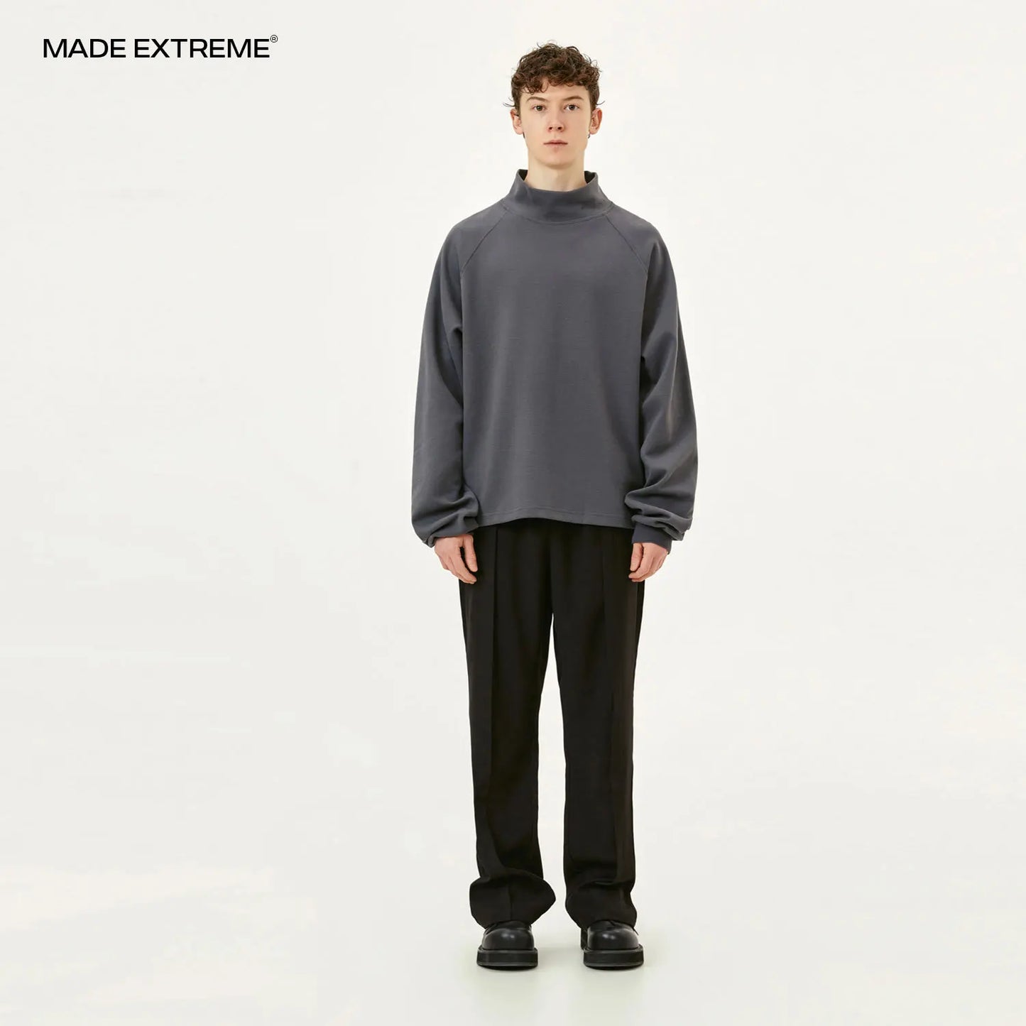 MADE EXTREME High Collar Raglan Sleeve Oversized T-shirt