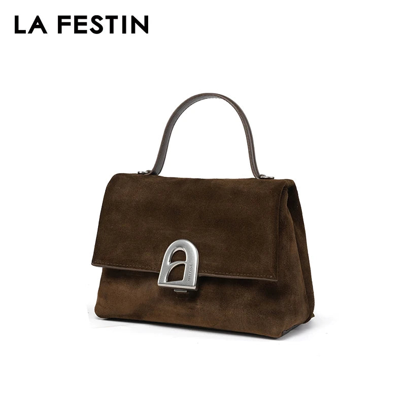 LA FESTIN Suede Shoulder Crossbody Bag