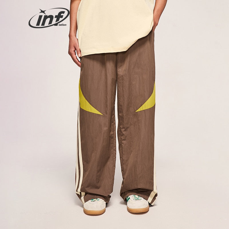 INFLATION Wide-leg Elastic Waist Stripe Track Pants