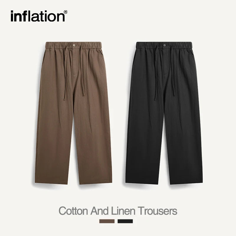 INFLATION Bamboo Cotton Linen  Wide Leg Pants