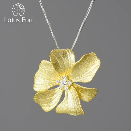 Large Peony Flower Pendants and Necklaces