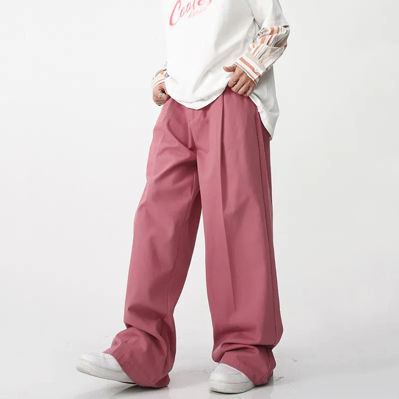 IEFB Solid Color Loose Straight Wide Leg Trousers