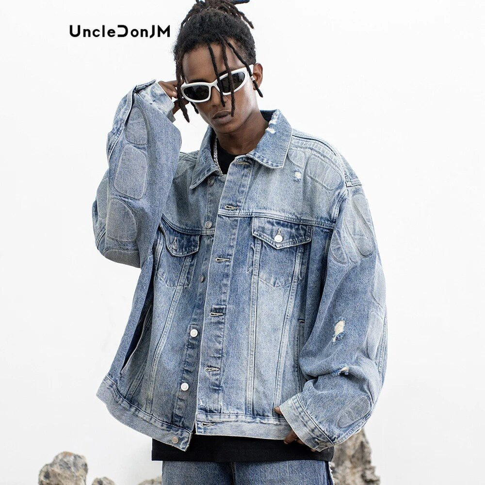 Armor Denim Distressed Oversized Jacket