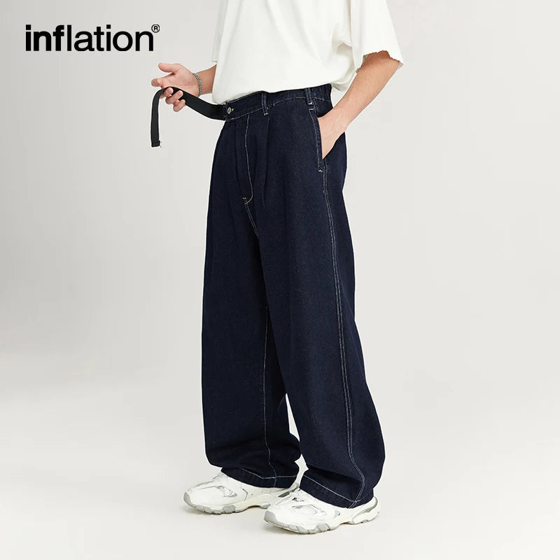 INFLATION Stitching Wide Leg Baggy Jeans