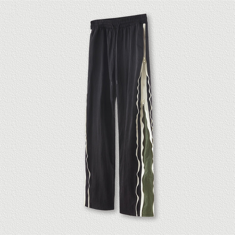 Double Zipper Unisex Hip Hop High Street Pants