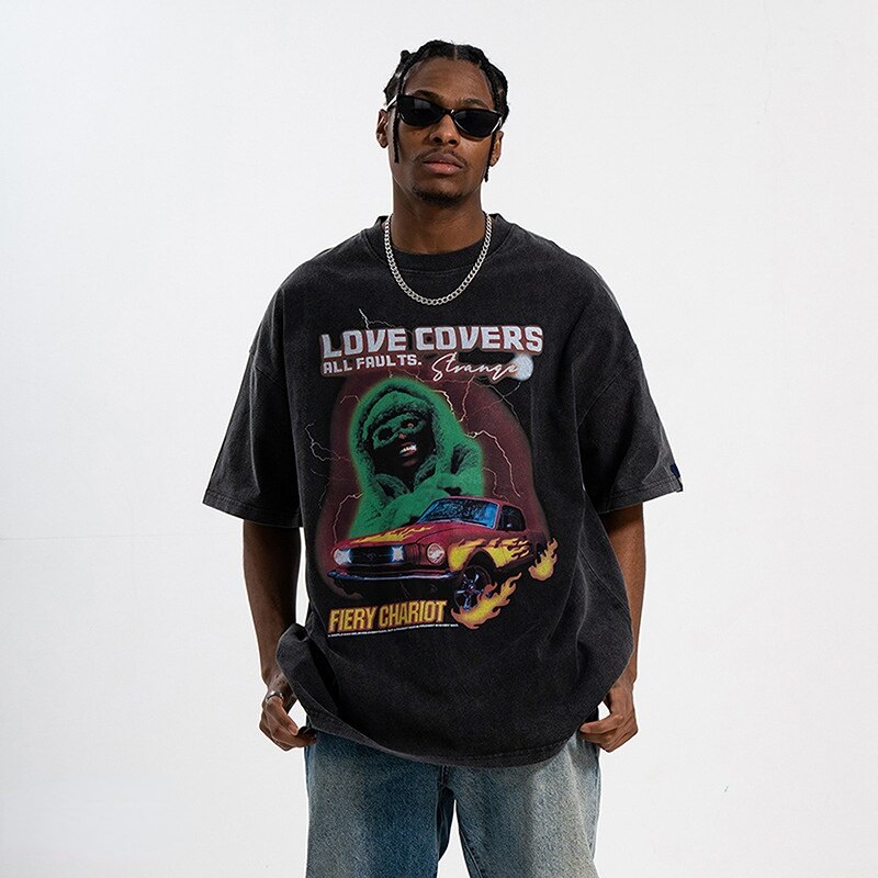 Love Covers Designer Graphic Hip Hop Oversized T-Shirt