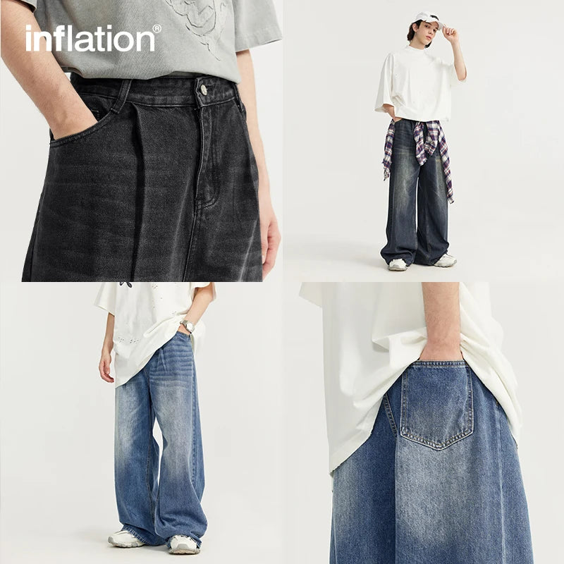 High Street Wide Leg Washed Baggy Jeans