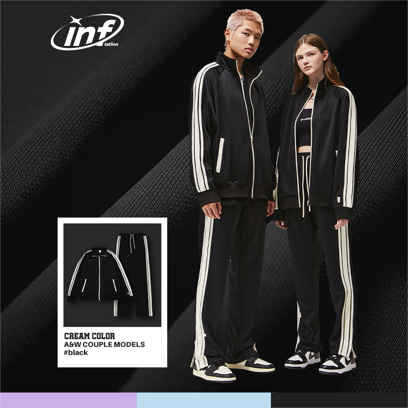 Stripe Tracksuit Classic Track Jacket and Sweatpant Set Unisex