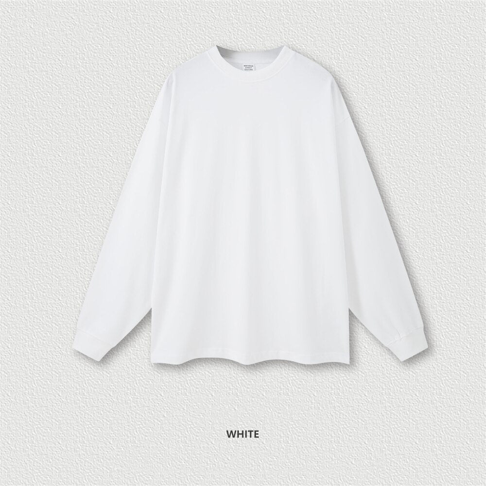 ZODF Long Sleeve Heavyweight Basic Cotton T-Shirt