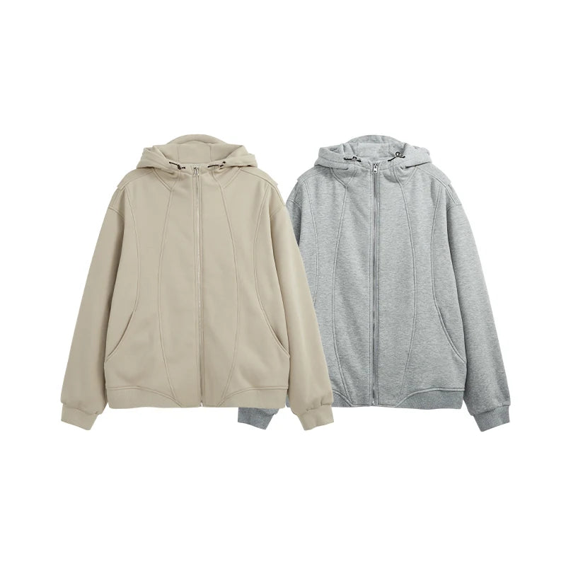 Patchwork Fleece Hooded Jacket