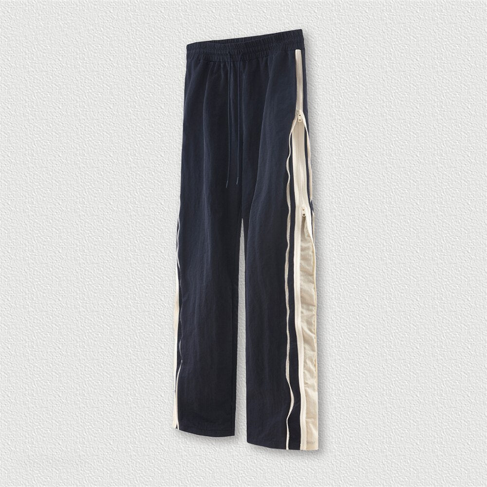 Double Zipper Unisex Hip Hop High Street Pants