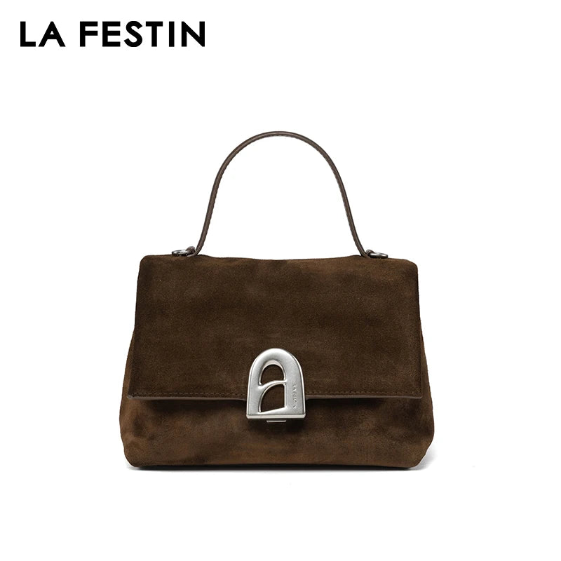 LA FESTIN Suede Shoulder Crossbody Bag