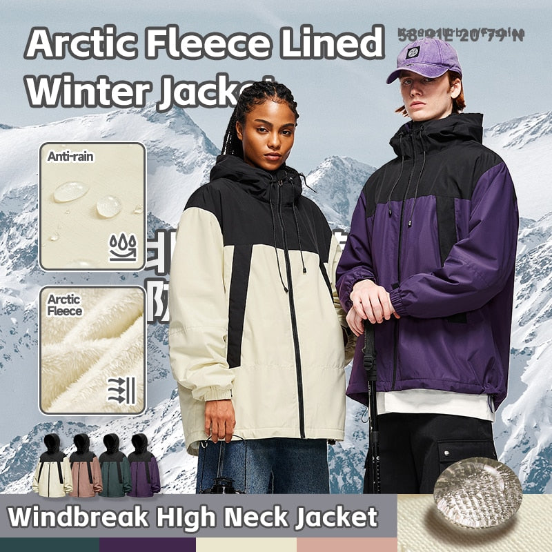 INFLATION Arctic Velvet High Neck Windproof Cotton Padded Hooded Jacket