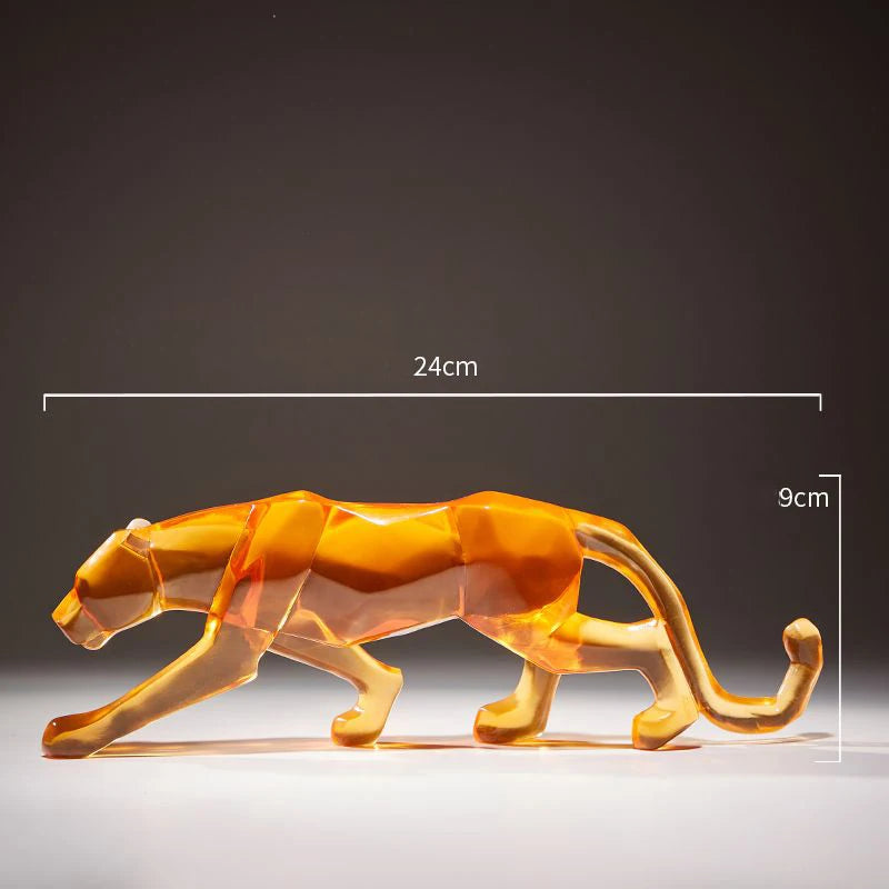 Modern Fortune Transparent Money Leopard Sculpture