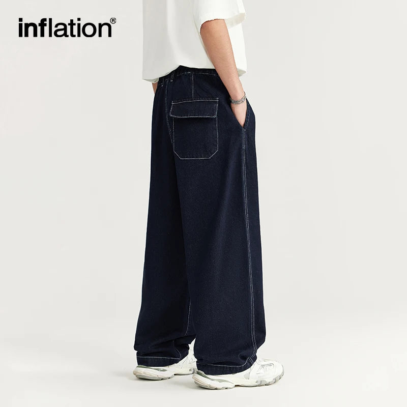 INFLATION Stitching Wide Leg Baggy Jeans