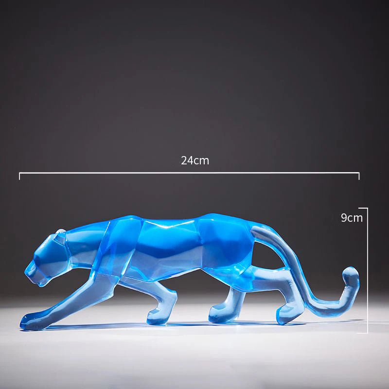 Modern Fortune Transparent Money Leopard Sculpture