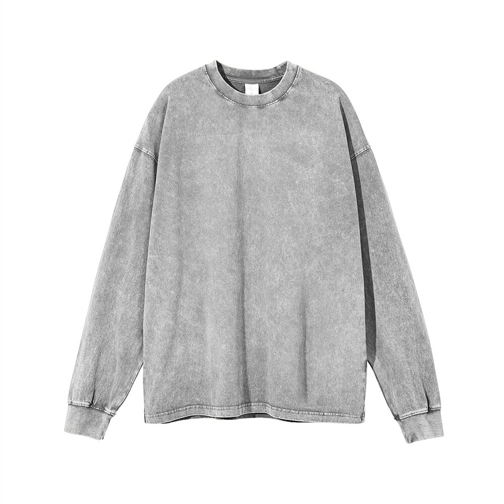 ZODF Long Sleeve Washed Cotton T-shirt