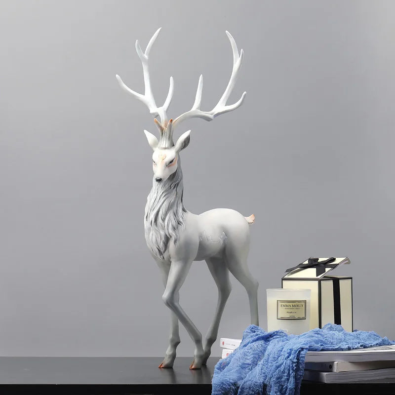 High End Deer Statue Reindeer Figurines Resin ELK Sculpture