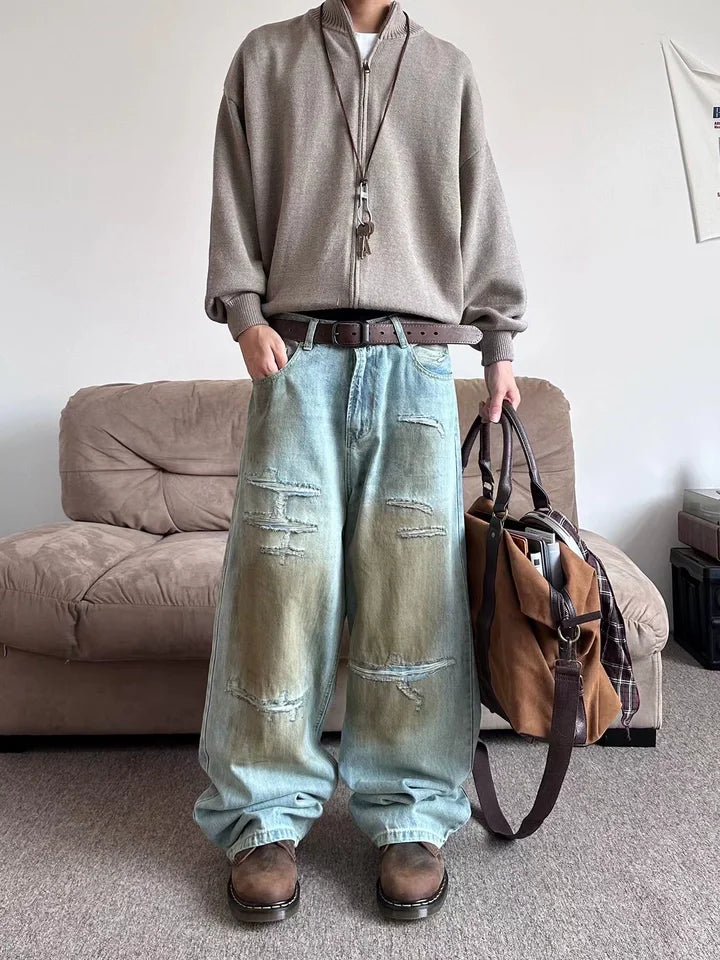 Wasteland Dirty Y2k Distressed Ripped Jeans