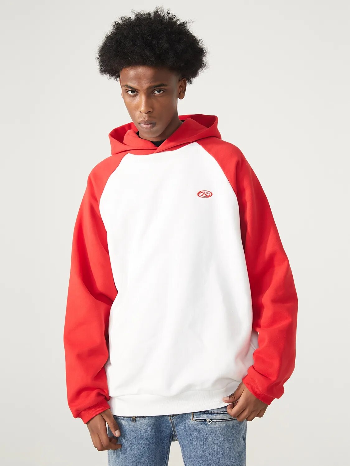 Raglan Sleeve Colorblock Oversized Hoodie